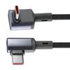 Multiple Length Braided Type C Cable Supports PD240W Super Fast Charging And Angled Plug Detail For Easy Use
