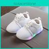Kids White Led Shoes Soft Mesh Upper Cushioned Footbed Anti-skid Sole