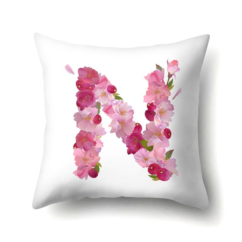 Polyester Kissenbezug Heim Auto Dekoration Druck Kissenbezug 26 Englische Buchstaben Kissenbezug