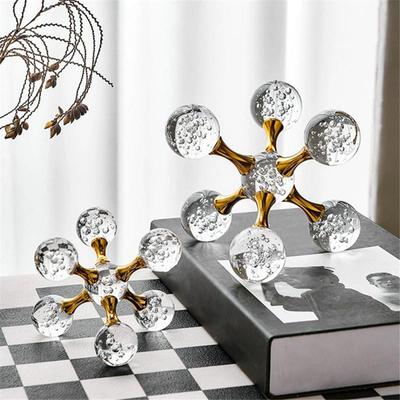 Geometrický kovový umělý křišťálový molekulární míč domácí obývací pokoj stůl moderní akrylový dekorativní ornament