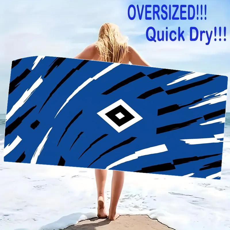 Hamburger Sv Print Beach Towel, Large Soft Quick Dry Towel for Beach Camping Swimming