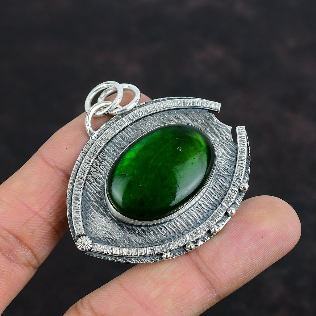 Green Fire Labradorite Gemstone Pendant Decent Jewelry 925 Sterling Silver Pendant Handmade Ethnic Jewelry Gifts For Women Statement Pendant