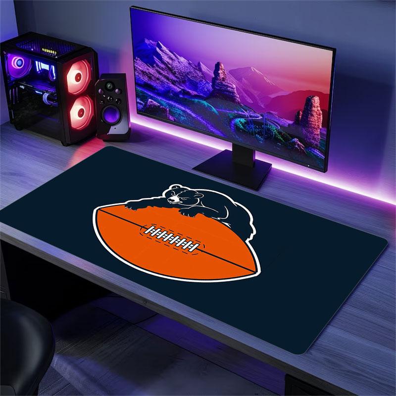 Chicago Bears Mauspade, Große Gaming-Schreibtischmatte, Rutschfestes XXL-Mauspad für Laptop & Tablet, Mini-PC-Spielmatte mit genähten Kanten