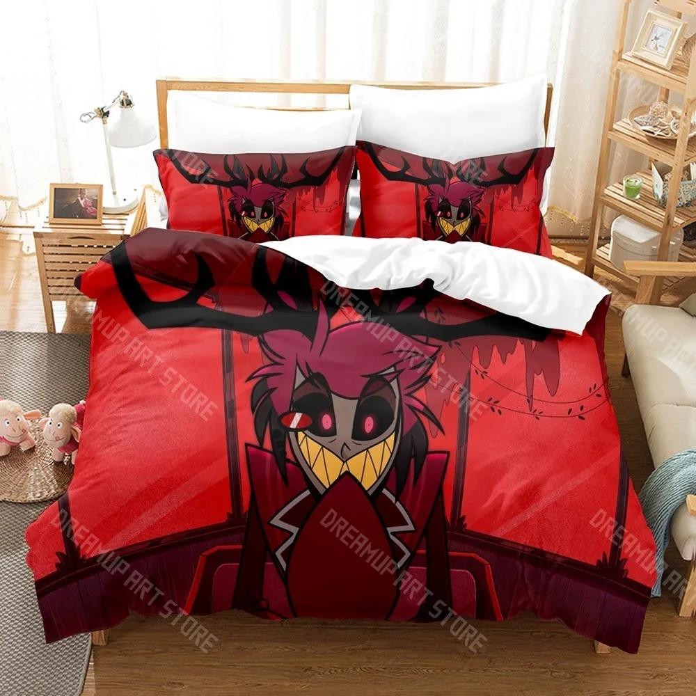 3D Print Hazbin Hotels Bedding Set Single Twin Full Queen King Size Bed Set Adult Kid Bedroom Duvetcover Sets