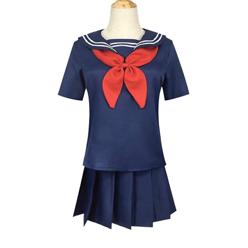Anime My Hero Academia Himiko Toga Cosplay Kostým JK Uniforma Sukně Svetr Kabát Paruka Středoškolské Dívky Šaty Halloween Párty