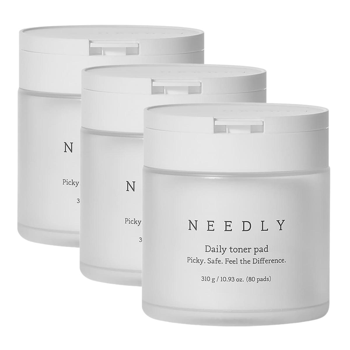 NEEDLY Daily Toner Pad Pore Refining & Hydrating Skin Sheet 310g (80 Pads) - 3 Pack