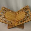 Flower Pattern Wooden Quran Holder Elegant Style Hollow Out Recipe Storage Rack Detachable Book Display Rack Ramadan Decor