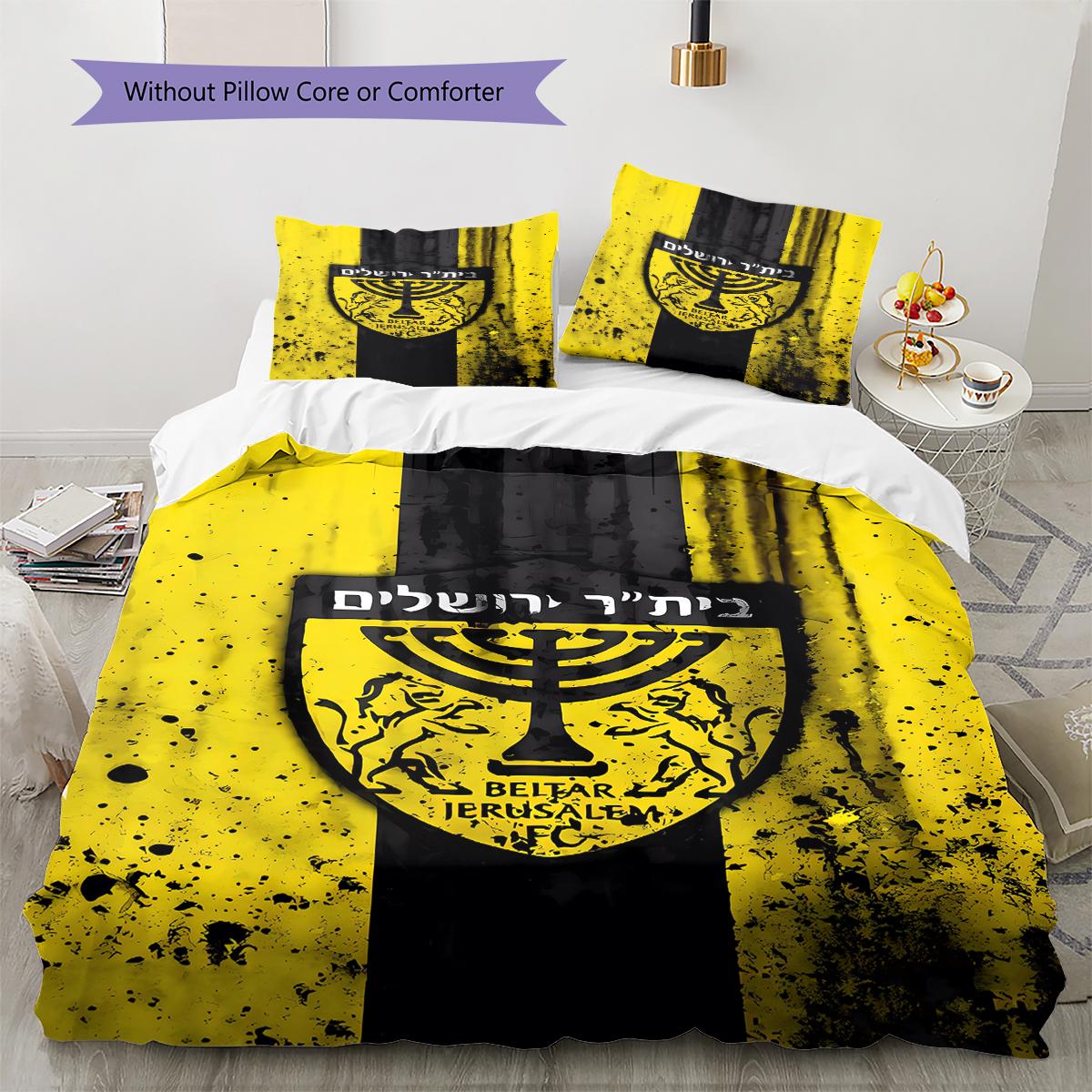 

Beitar Jerusalem F.C Pattern Bedding,Quilt Set Quilt Cover Pillowcase Home Birthday Gift (1 * duvet cover + 2 * pillowcase, without core) 135x200cm
