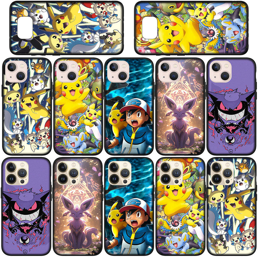 Phone Case for Samsung Galaxy S25 S23 S22 S24 Ultra FE Plus S9 A05 A06 A15 A16 A36 A37 A35 A54 A55 A56 A57 A25 A53 A17 Poster Pokemon GO Pikachu Cover