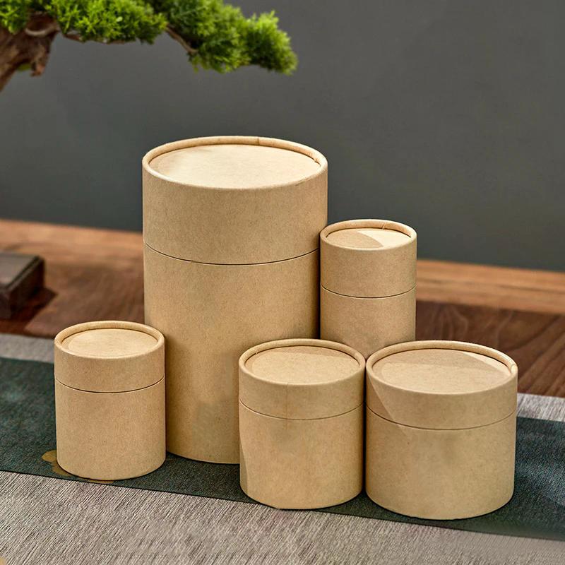 1PCS Kraft Paperboard Tubes Round Essential Oil Packaging Containers For Tea Caddy Coffee Cosmetic Crafts Gift Storager