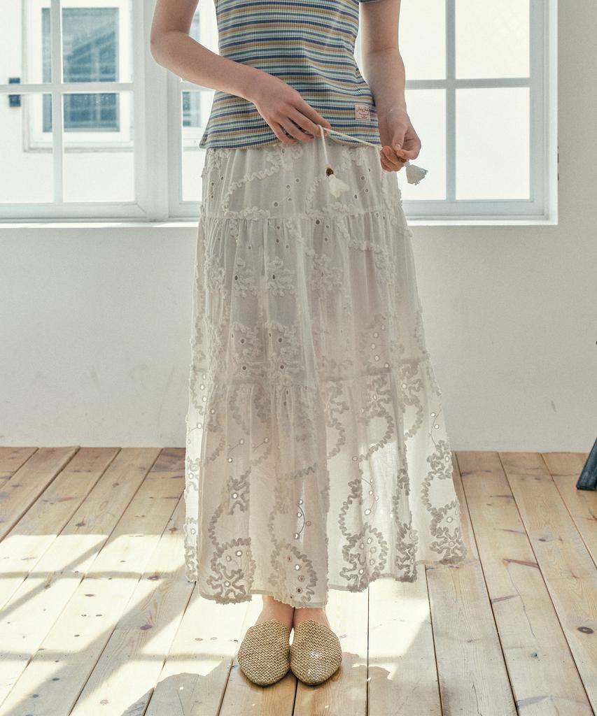 Jucy Judy Eyelet Long Skirt J1Sk329A