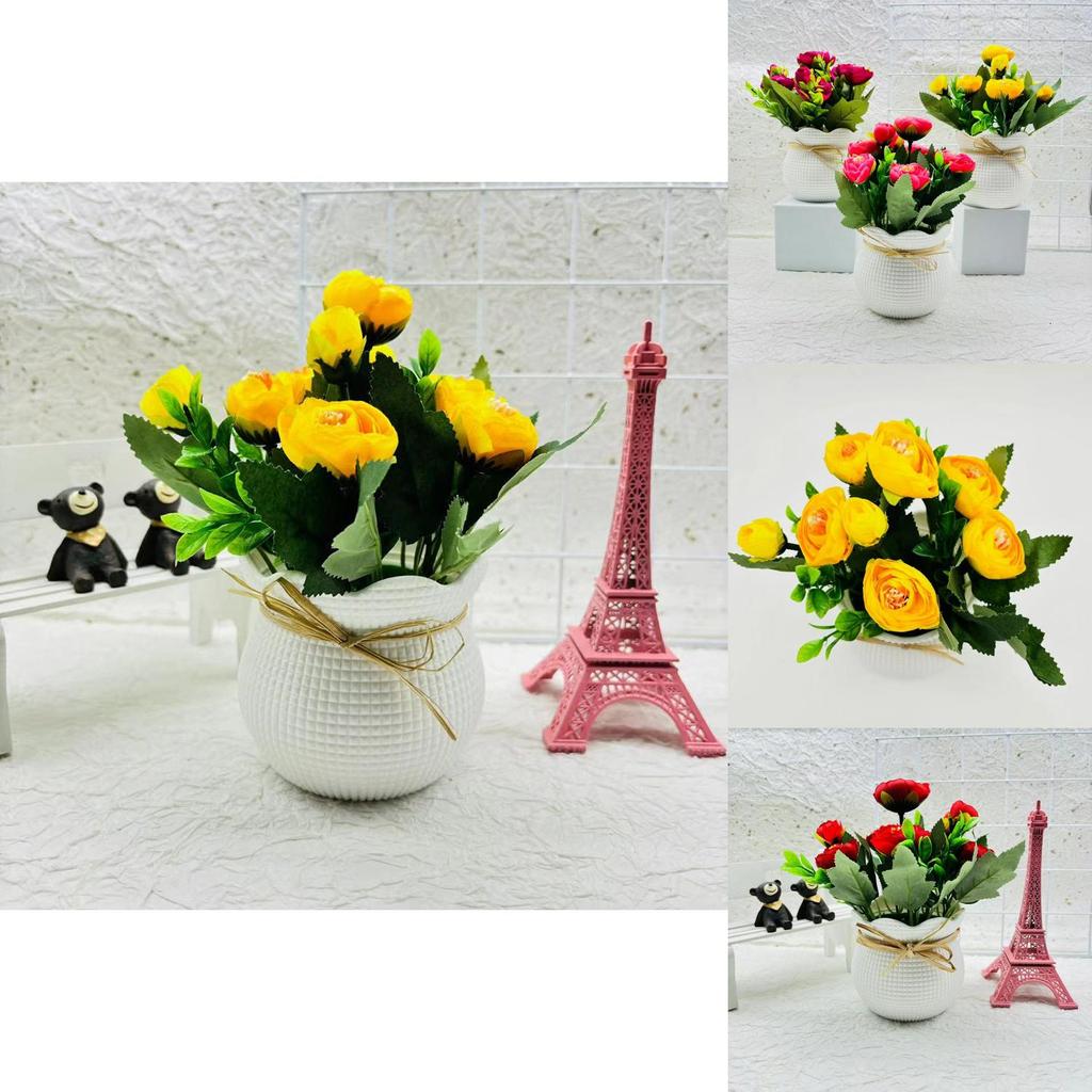Camellia Sp Green Plant Indoor Decor With Plastic And Silk For Home And Wedding Use