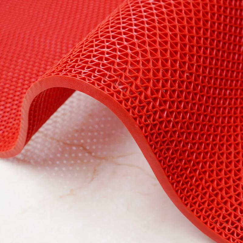 DIYIN Bathroom Mat, PVC Shower Non-Slip Mat, Hollow Plastic Water Barrier Mat, 4.5mm Thick, Red, 1.2 Meters Wide And 1 Meter Long