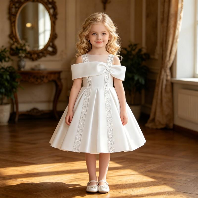 Girls Princess Dress Chinese Style Flower Piano Performance Gown Kids Formal Party Wear