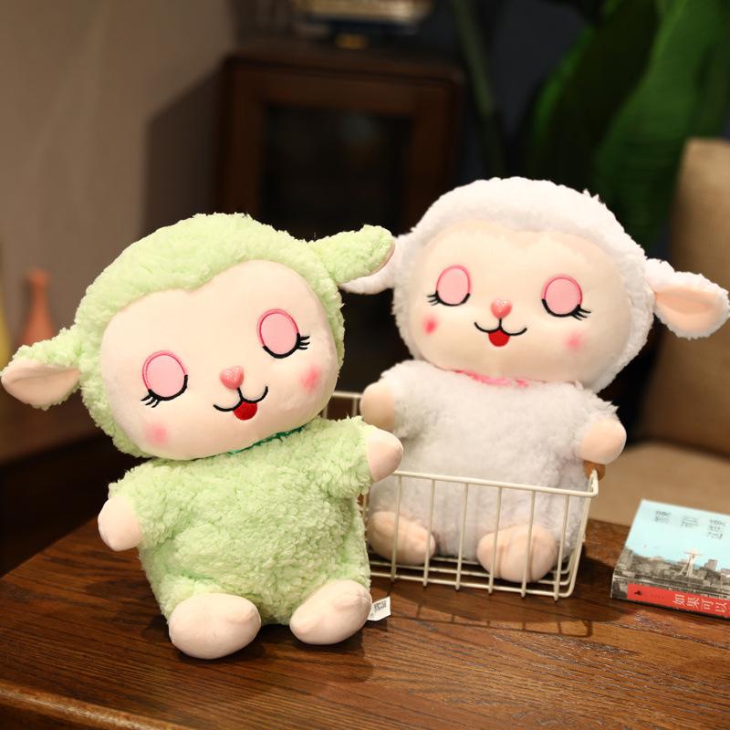 Non-Toxic New Kawaii Sleeping Sheep Plush Toy Cute Lamb Stuffed Doll Animal Alpaca Pillow Room Decor Cartoon Toys For Children Kids Toys Gift