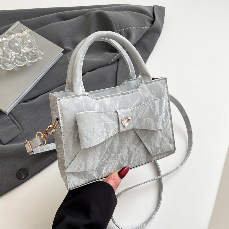 Premium sweet bow bag women's new niche handbag shoulder messenger bag small square bag