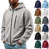 Giacca con cappuccio e zip da uomo con cappuccio regolabile e tasche con zip per l'uso all'aperto