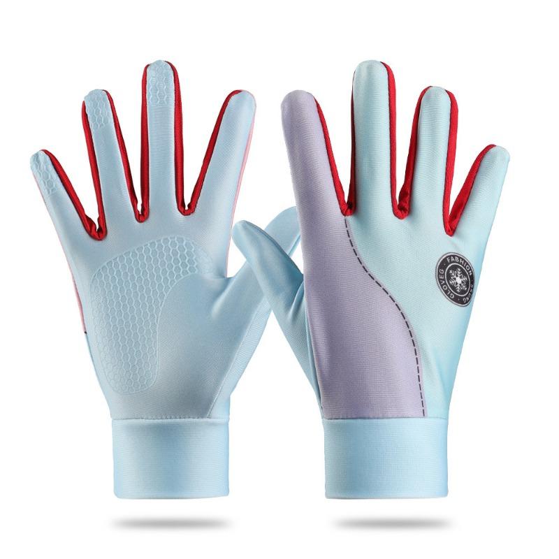 Children's Sunscreen Gloves Boys and Girls Summer Thin Sports Non-slip Full Finger Play Pulley Breathable Riding Gloves