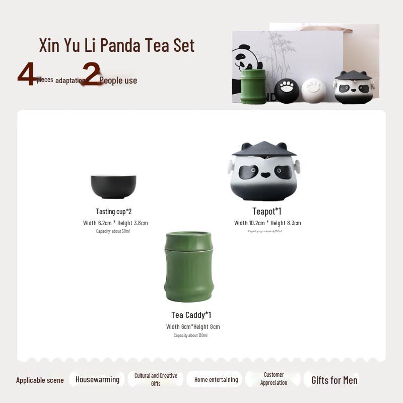 Panda Ceramic Tea Set Gift Box