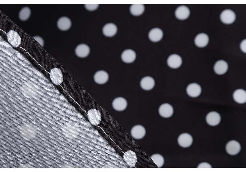 Retro Hepburn-Style Polka Dot Belted Dress with Square Neck and Cinched Waist