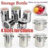 Kitchen Convenience Stainless Steel Storage Bottle Powder Sugar Container Airtight Can Holder Canister Food Storage Container