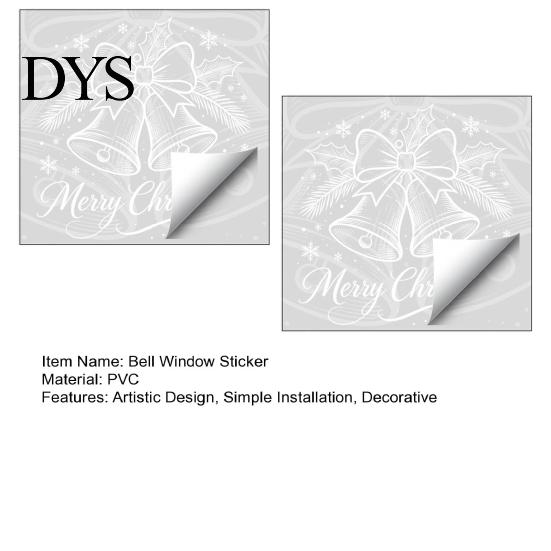 Durable Window Film for Parties Christmas Bell Sticker, PVC Decals with Snowflake Bow Patterns Holiday Glass Home Decoration, Waterproof Removable