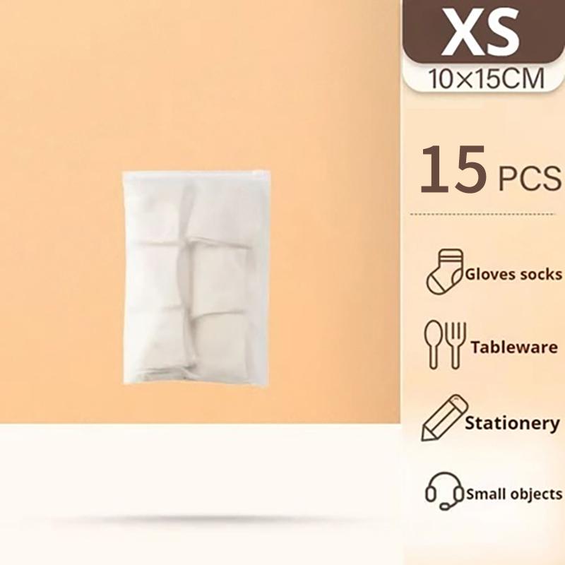 10/15Pcs Reusable Zipper Bag PE Frosted Transparency Plastic Waterproof Travel Packing For Clothes Underwear Classified
