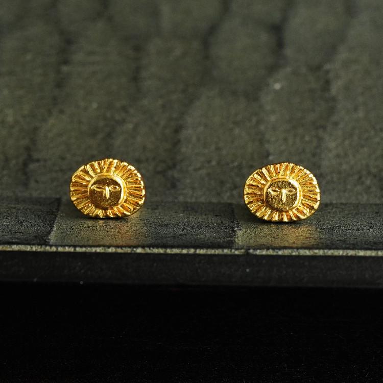 Ouyang Nana Style Gold Plated S925 Sterling Silver Stud Earrings - Trendy Vintage Design 925 Silver