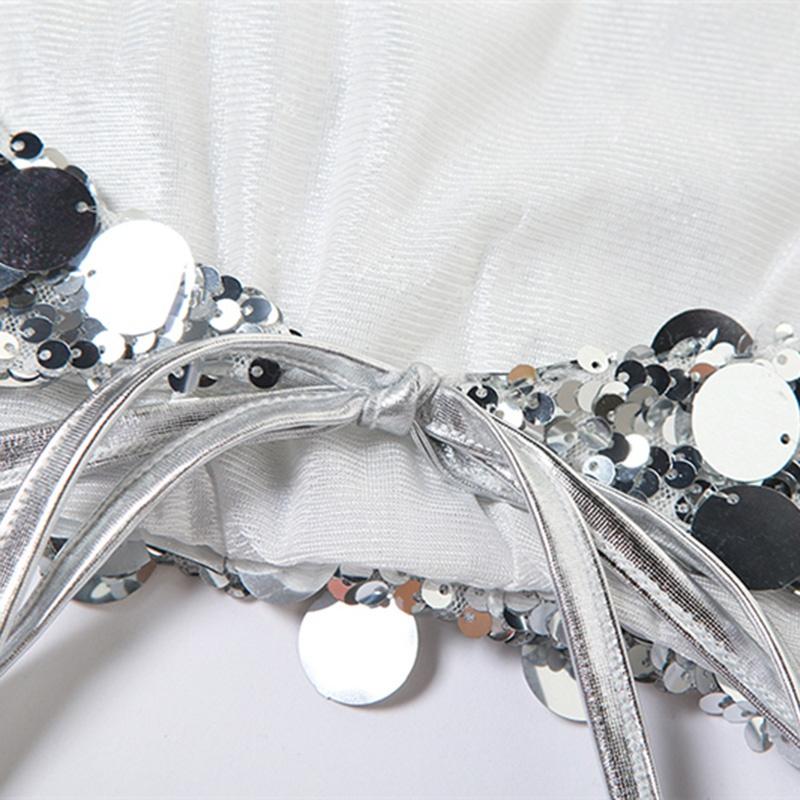 Maiuri cu paiete pentru damă, cu gât fără spate, cu cravată în spate, fără mâneci, camisole, cu bretele