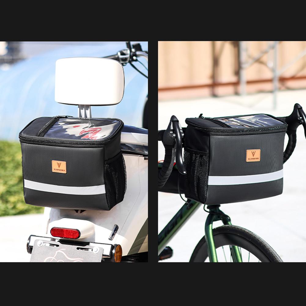 8L Bike Insulated Bag Large Capacity Touch Screen Outdoor Cycling Pouch Waterproof with Reflective Strip for MTB Road Bike