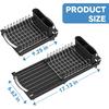 Simple Trending Small Dish Drying Rack, Compact Expandable Dish Rack with Cutlery Holder, Sink Dish Drainer for Kitchen Countertop, Black