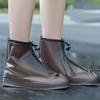 1 Pair Waterproof Shoe Covers Rainproof Shoe Protectors with Zipper And Drawstring Anti-Slip Sole Overshoes for Men Women Rain Snow Mud Protection