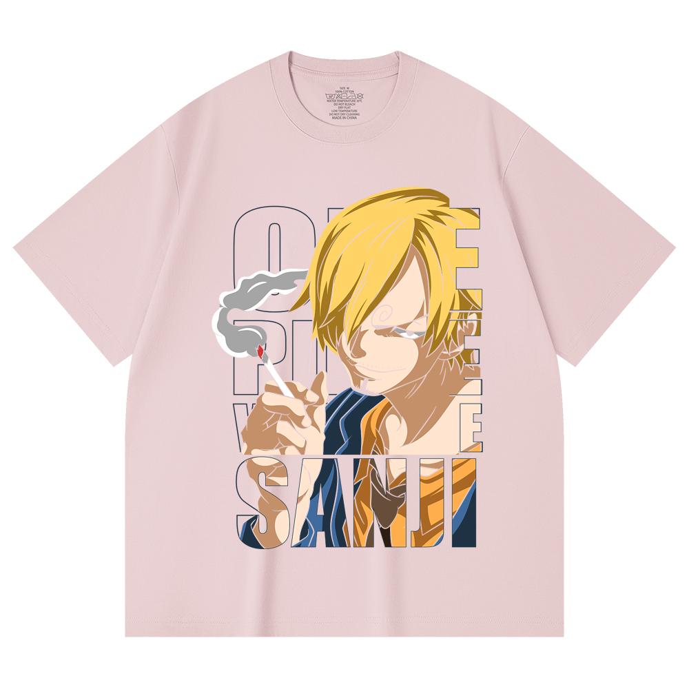230 Gsm 100% Cotton One Piece V62 Sanji Print Unisex Heavy Cotton T Shirt