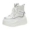 Fashion 2024 Spring Fashion Women Ankle Boots High Platform Canvas Boots 8CM Wedge Heels Sneakers Woman Autumn Thick Sole Short Boots