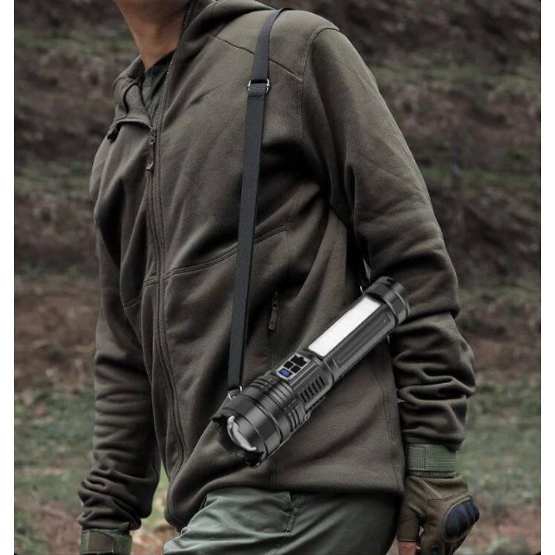 Powerful 5400mah LED Flashlight 3*18650 Battery Zoomable White Laser Torch Type-C Charging Outdoor Camping Tactical Lantern