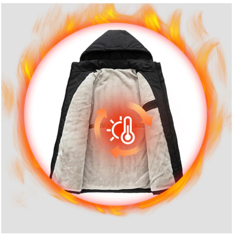 Women's Thick Hooded Cotton Jacket, Couple Style Printed Dad Winter Coat, Warm Jacket, Loose Windproof Cotton Jacket