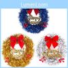 30cm Stylish Christmas Wreath With Decorative Butterfly Bow For Festive Door Hanging