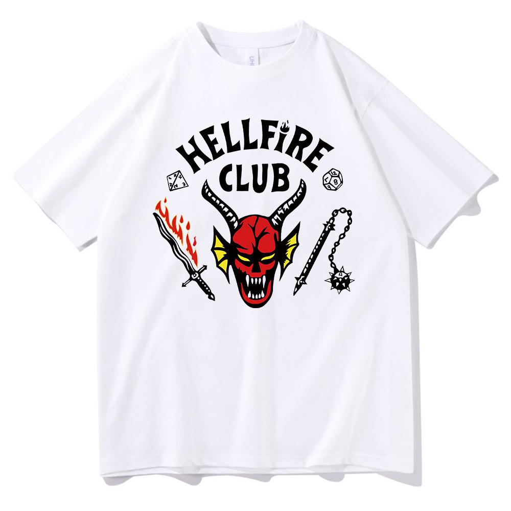 

Hellfire Club Tshirt Women Men Letters Printed Clothing Harajuku Cartoon Tees Casual Fun Top Clothing Unisex Tshirt M