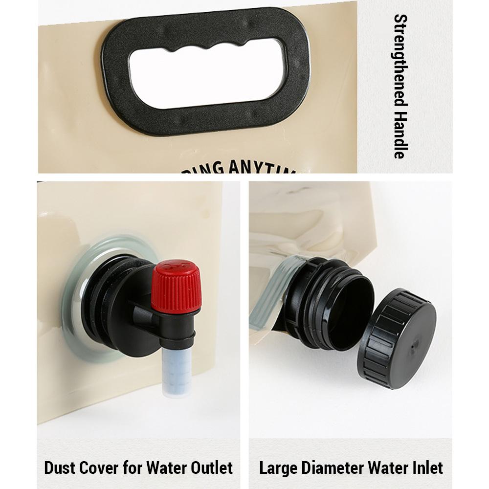 9L Collapsible Water Container Bag with Spigot Folding Water Jug for Camping Hiking