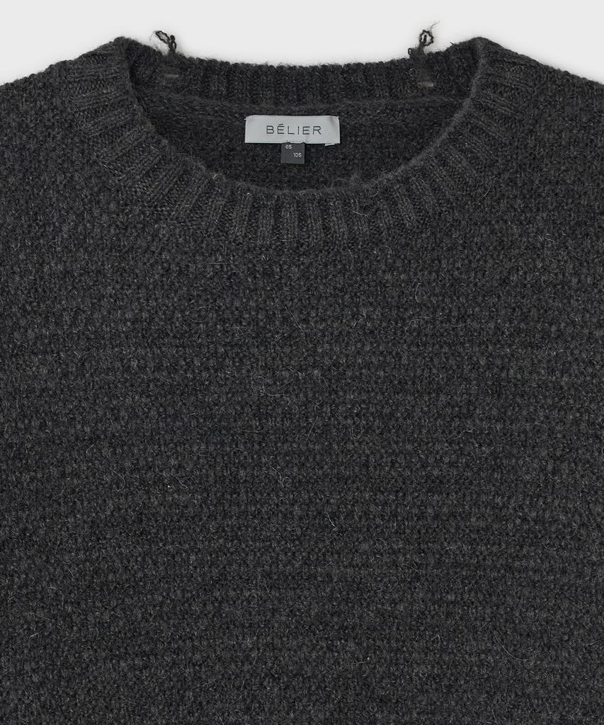 Bellie Scarf Crewneck Sweater - Charcoal Gray