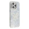 For iPhone 16 Pro Case Big Bow Decor IMD PC+TPU Phone Cover with Glass Lens Film