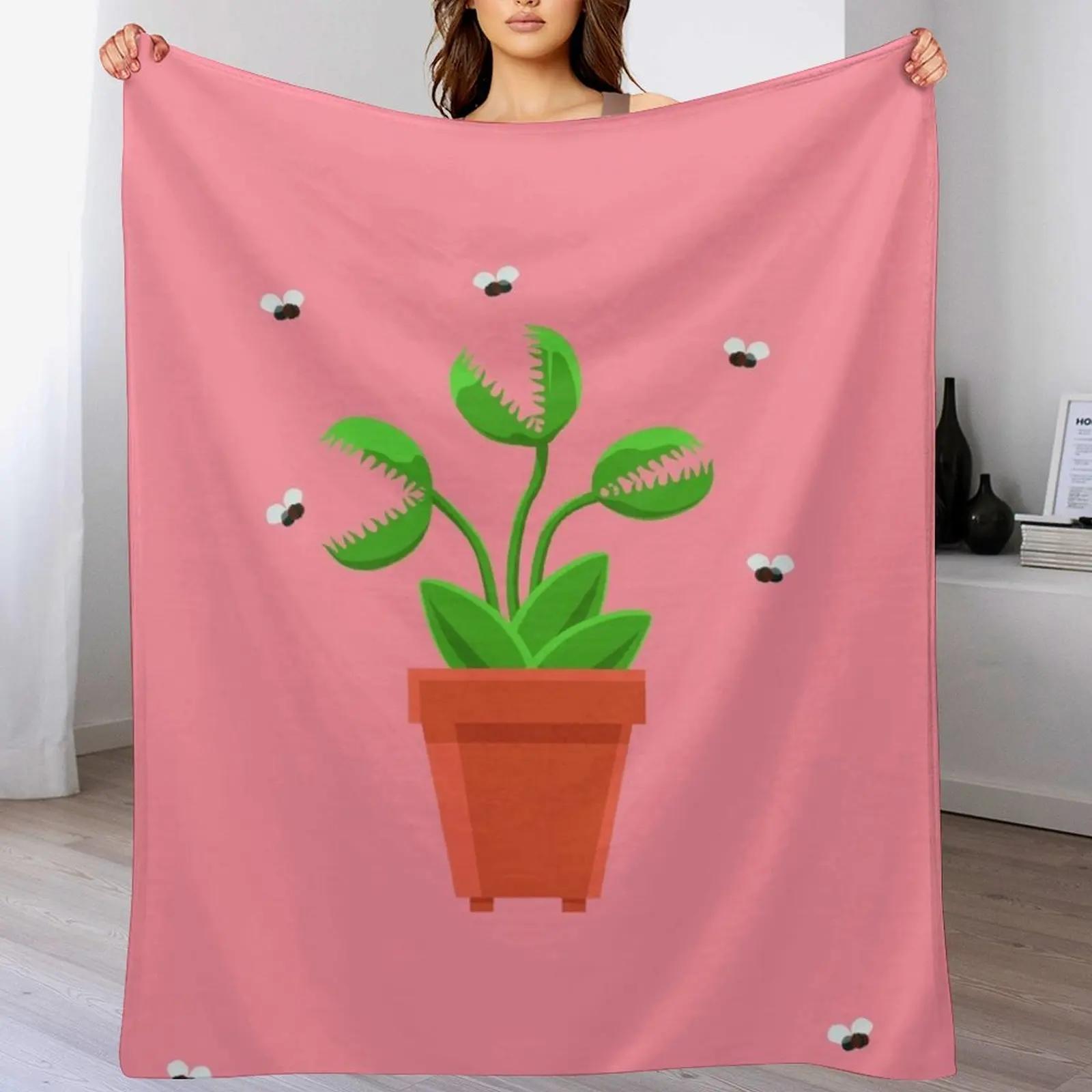 pink venus fly trap Throw Blanket Summer Cool Breathable Blanket for Sleeping 102x76cm(40x30in)