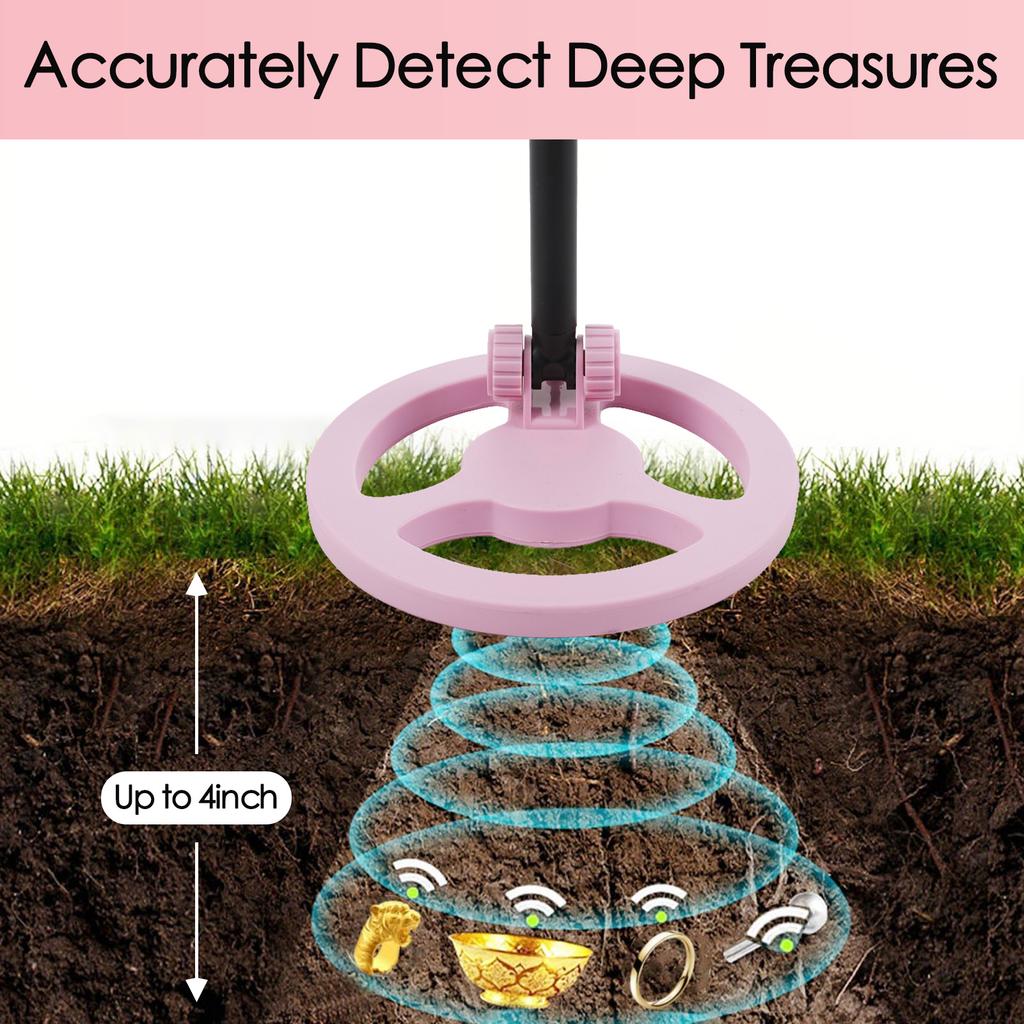 Metal Detector for Kids Gold Digger Treasure Hunter Handheld Metal Seeking Tool Adjustable Stem 20.86  31.1  with LCD