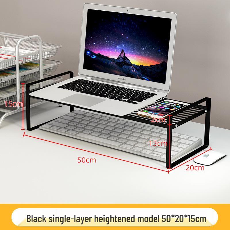 Multifunctional Metal Desktop Riser with Heat Dissipation and Storage