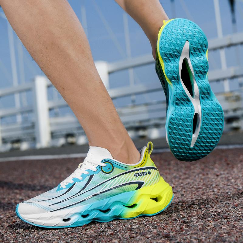 Men Race Training Walking Casual Comfortable Athletic Fashion Trainer  Outdoor Breathable Cushioning Anti Slip Running Shoes