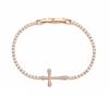 Pave Kreuz Armband Funkelnd CZ 14K Roségold Beschichtetes Messing 5A Zirkonia Faltschließe Service Individuelle Kette Individuelles Mode Armband