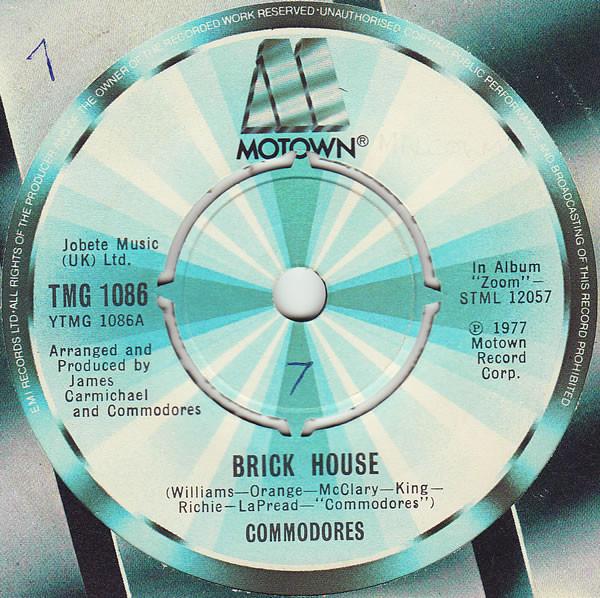 

7inch Record COMMODORES - Brick House TMG1086 Motown 1977 UK Soul/Funk Used