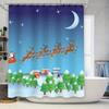 Tu Christmas Santa Claus Reindeer Elk Holiday Festive Shower Curtain Waterproof Bathroom Decor Xmas Home Decor Gift Idea