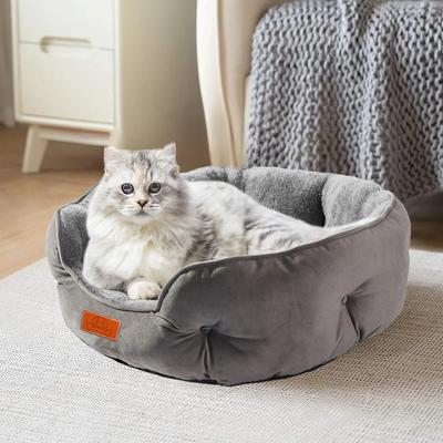 Panier pour animaux de compagnie de petite et grande taille, doux, lavable, base antidérapante, résistant à l'eau, gris, 50 cm