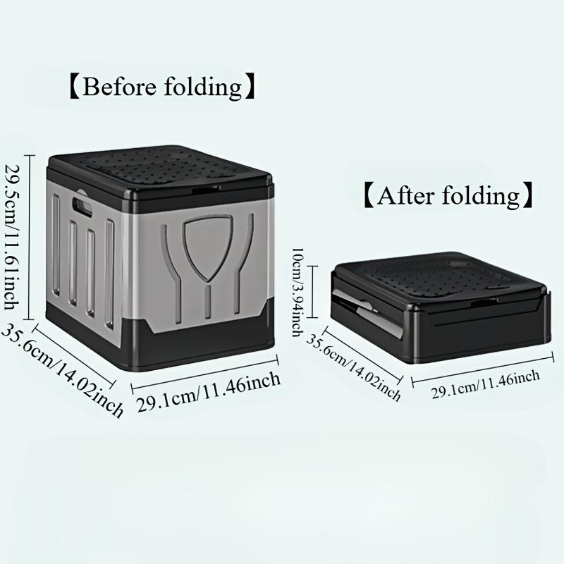 Portable Folding Toilet with Lid Reusable Trash Bin Foldable Odor Proof Box Emergency Toilet for Camping Travel Vehicle Carvan